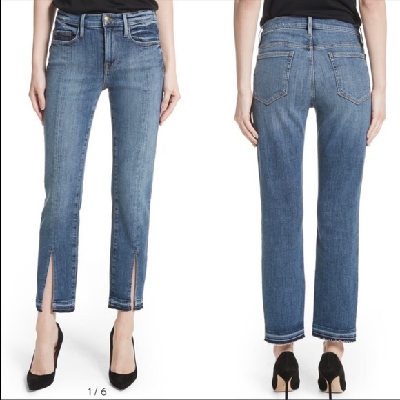 FRAME Le Nouveau Straight Front Split Raw hem 28 - Picture 3 of 15